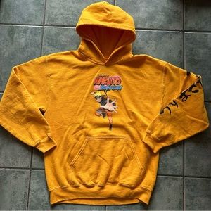Bright Yellow Anime Naruto Hoodie Sweatshirt